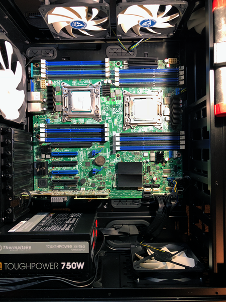 Motherboard installed with 120mm Fans in Case